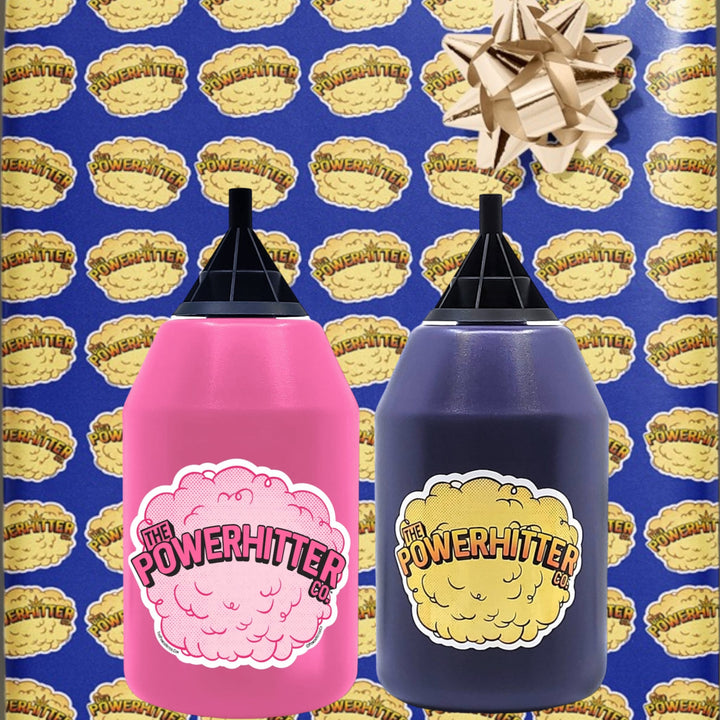 2pk Blue & Pink PowerHitters w/Wrapping Paper